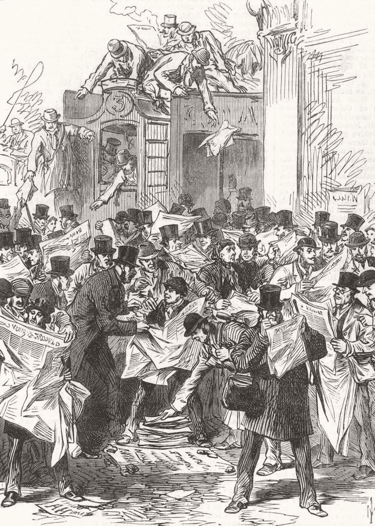 SOCIETY. Scene, General Election. latest Intelligence 1868 old antique print